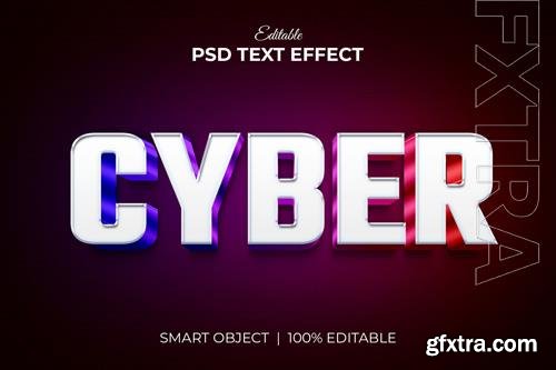 Cyber colorful 3d editable text effect mockup psd