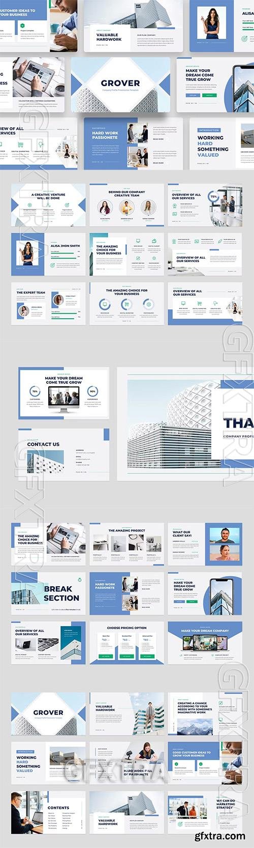 Grover - Company Profile Powerpoint, Keynote and Google Slides Templates
