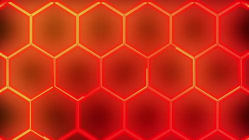 Videohive - Abstract seamless 4K video animation. Video animation of glowing neon abstraction honeycomb - 36244346 - 36244346