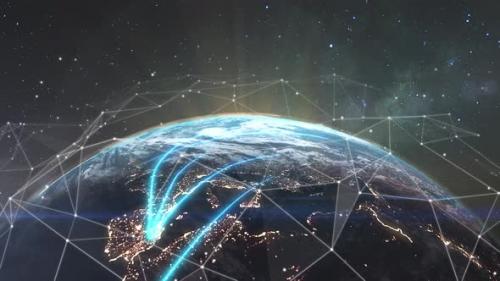 Videohive - Visualization of the global social connections of the world network. - 36250328 - 36250328
