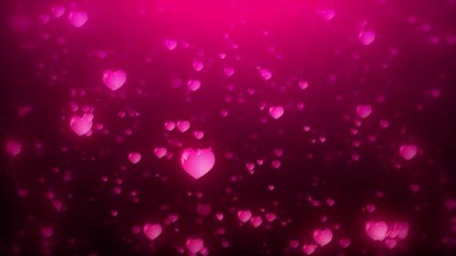 Videohive - Red and purple glowing hearts lovers motion background loop - 36260826 - 36260826
