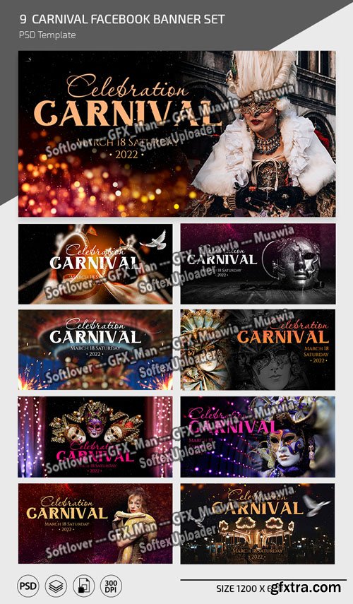 9 Facebook Banners PSD Templates for Carnivals