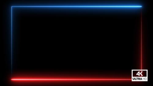 Videohive - Neon Red And Blue Frame Overlay Background 4K Looped V1 - 36390729 - 36390729