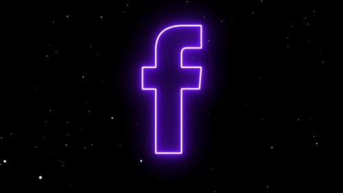 Videohive - Neon Facebook Social Media Icon - 36359689 - 36359689