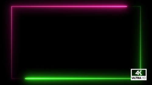 Videohive - Neon Multicolor Frame Overlay Background 4K Looped V2 - 36376785 - 36376785