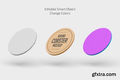 CreativeMarket - Round Beer Coaster Mockup Set 6915670