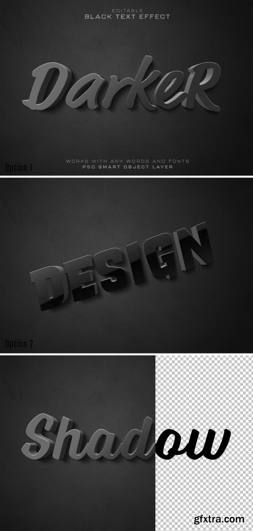 Text Effect Mockup with Black 3D Shadow 484040513