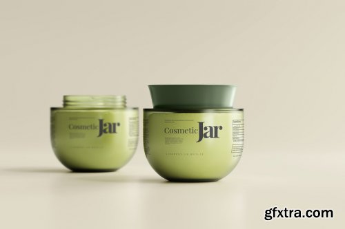 CreativeMarket - Glass Cosmetic Jar Mockup 6761914