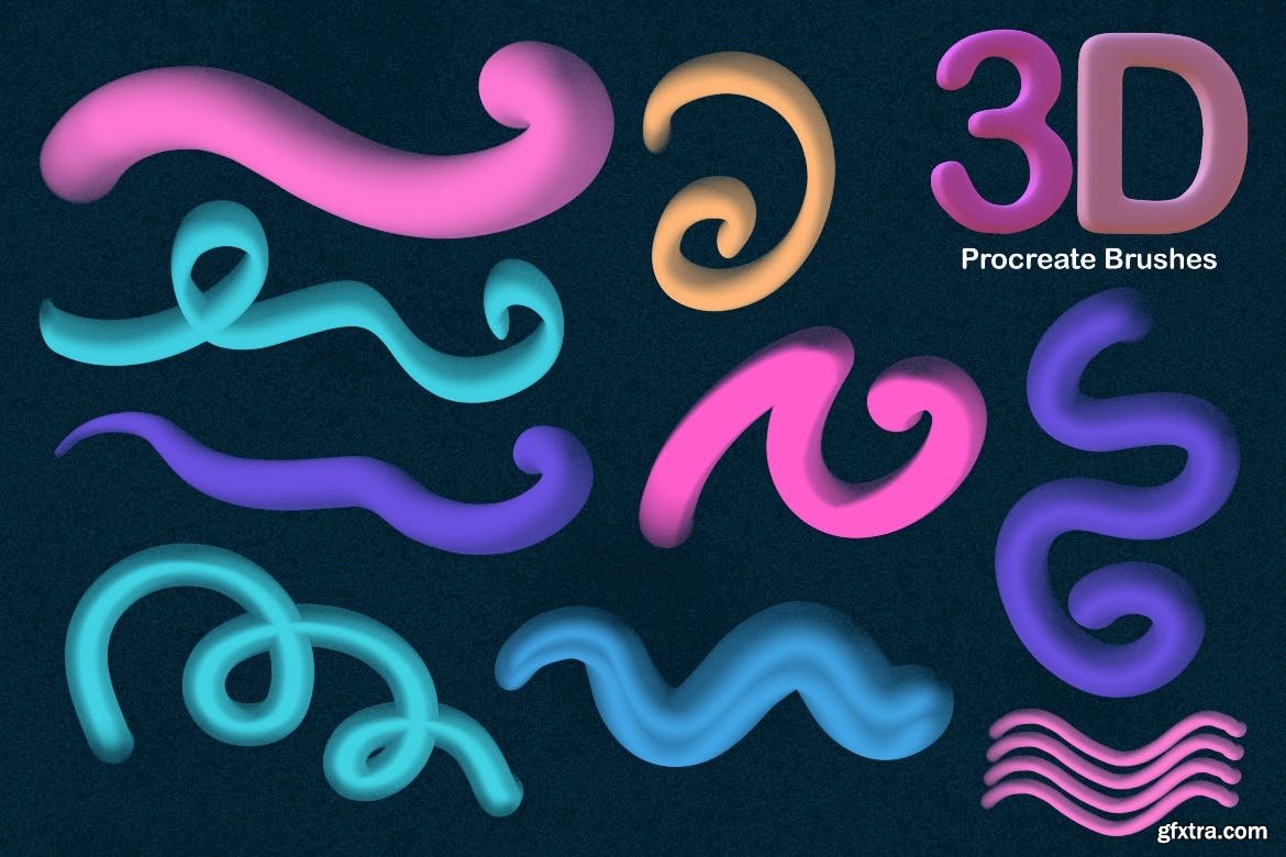 3D Pop Procreate Brushes GFxtra
