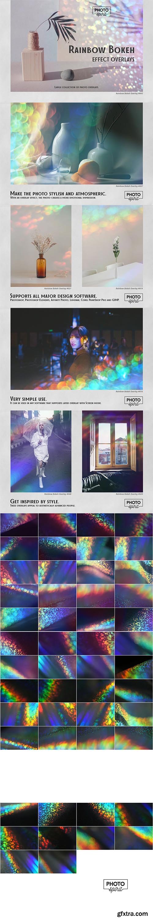 CreativeMarket - Rainbow Bokeh Effect Overlays 7006801