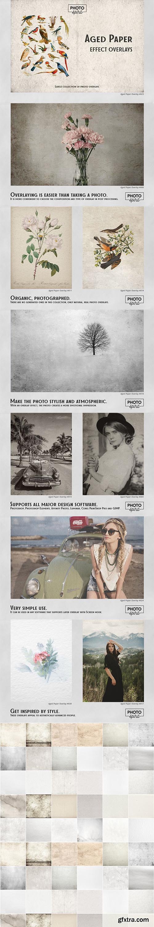 CreativeMarket - Aged Paper Effect Overlays 6916248