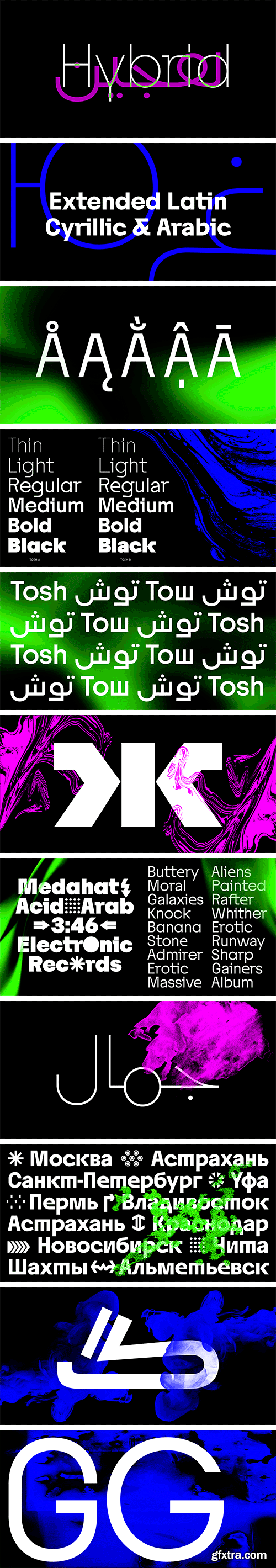 Tosh Font Family (Updated) - Latin, Cyrillic and Arabic Tosh Font Family (Updated) - Latin, Cyrillic and Arabic