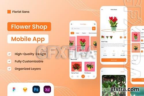 Flower Shop Mobile App - UI Design DQ557SD