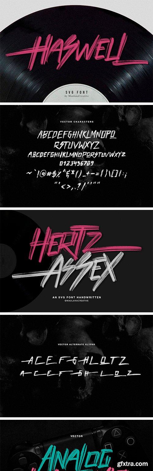 Haswell SVG Brush Font Haswell SVG Brush Font