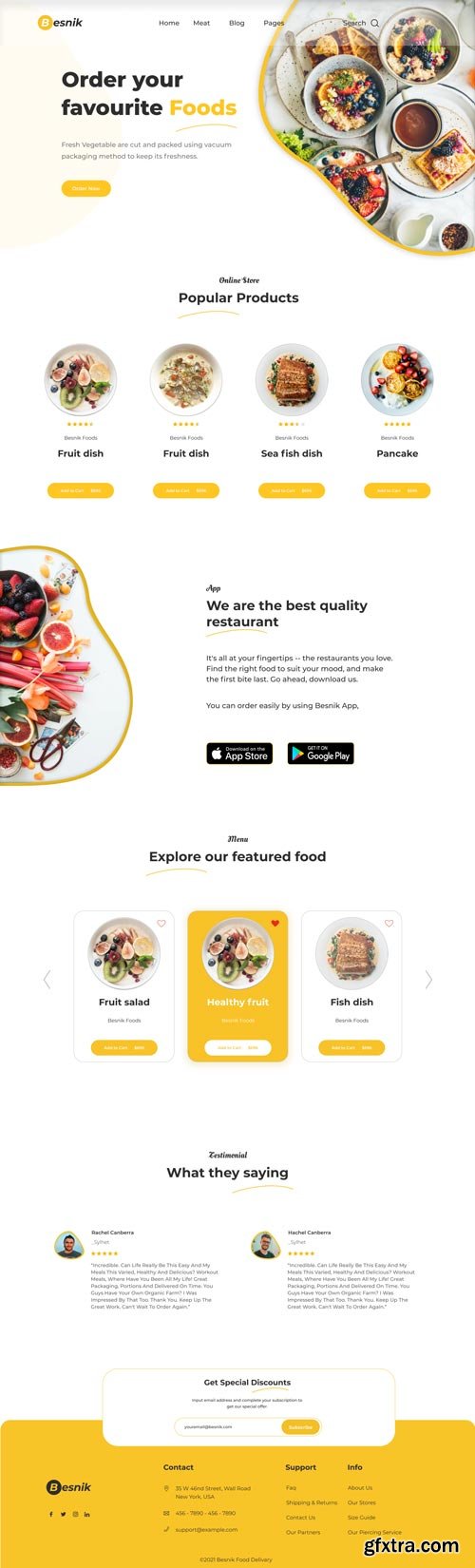 UiHut - Best Food Delivery Landing Page - 8091