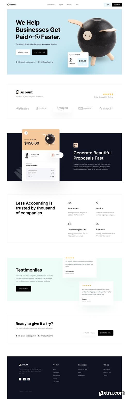 UiHut - Invoicing and Accounting Landing Page - 8393