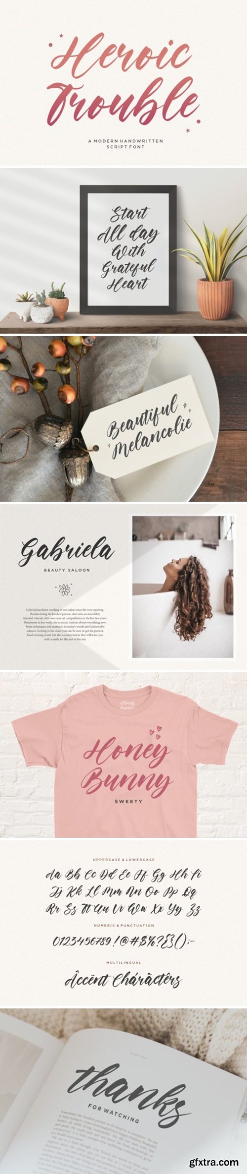 Heroic Trouble Script Font