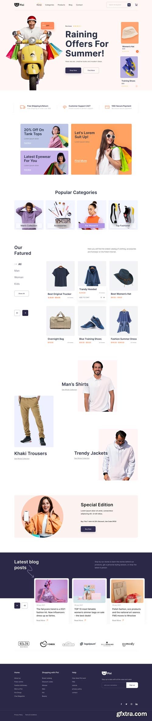 UiHut - Pixi Online Shopping Website - 12146