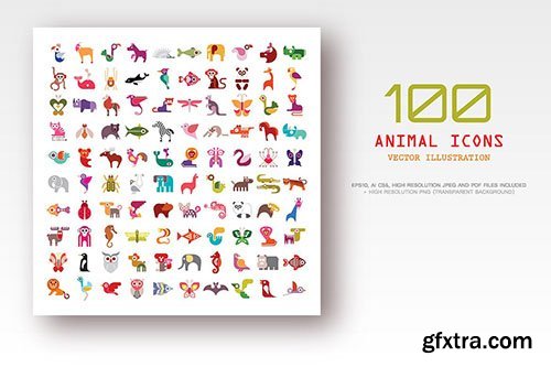 100 Animal vector icons
