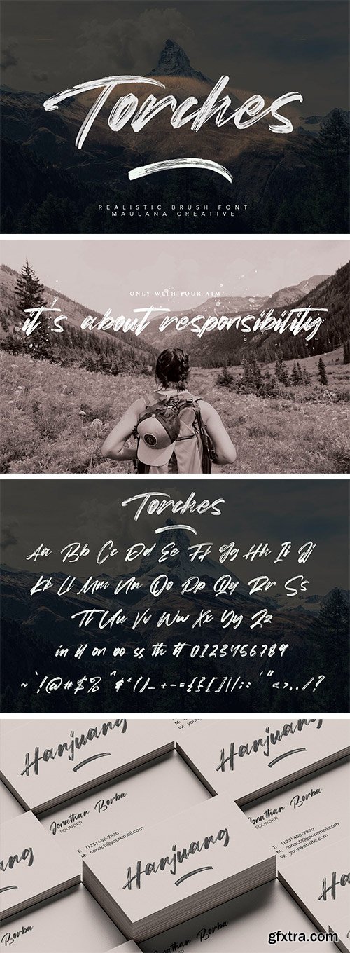 Torches Realistic Brush Font Torches Realistic Brush Font
