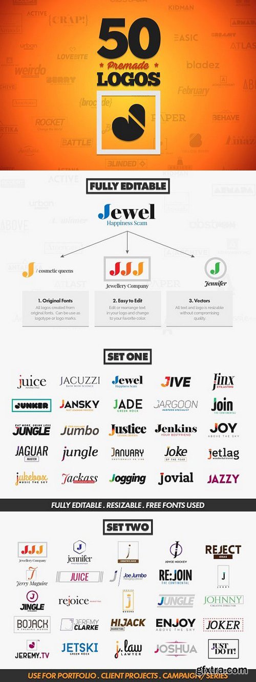 50 Letter \'J\' Logos Bundle