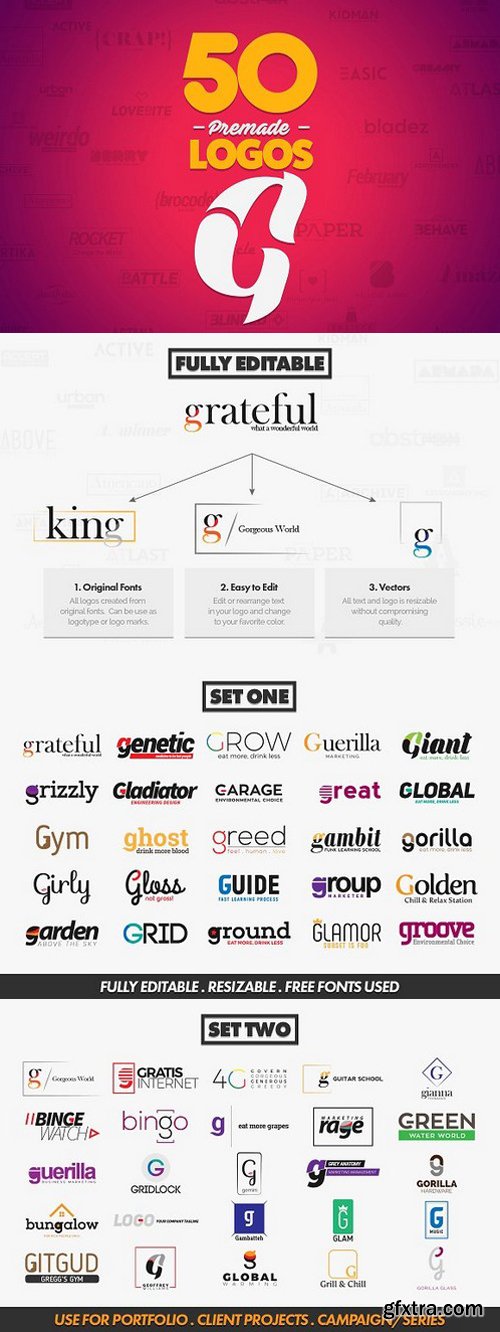 50 Letter \'G\' Logos Bundle