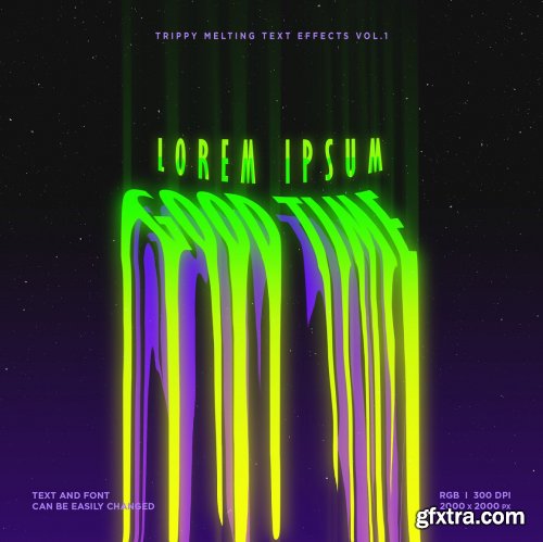 CreativeMarket - Trippy Melting Text Effects Vol.1 6434878