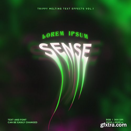 CreativeMarket - Trippy Melting Text Effects Vol.1 6434878