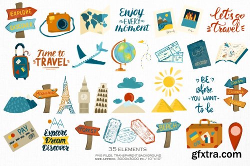 CreativeMarket - Traveling. Graphic collection 6288916