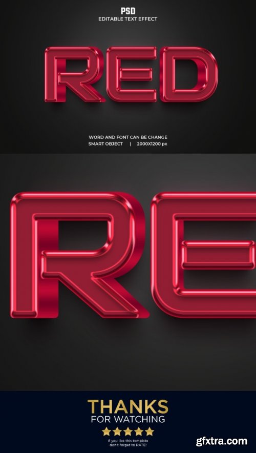 GraphicRiver - Red 3d Editable Text Effect PSD with Background 36351309