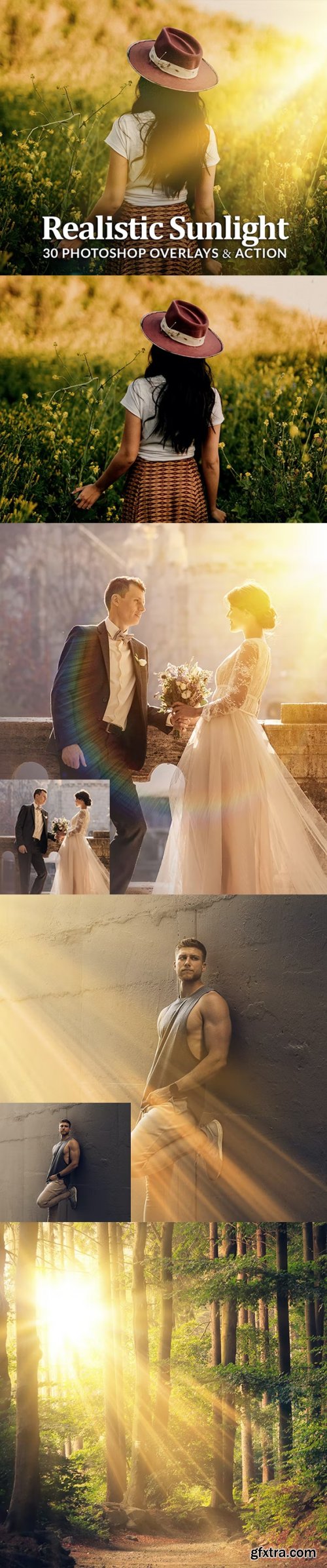 Realistic Sun Light Photoshop Overlays and Action
