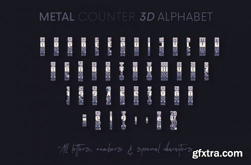 Metal Counter - 3D Lettering PNG 7072924