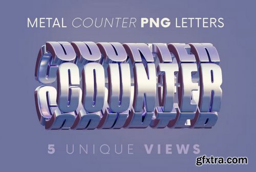 Metal Counter - 3D Lettering PNG 7072924