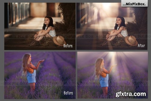 CreativeMarket - Sun Rays Photo Overlays 6043690