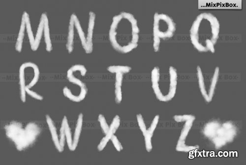 CreativeMarket - Cloud Alphabet Photo Overlays 6043491