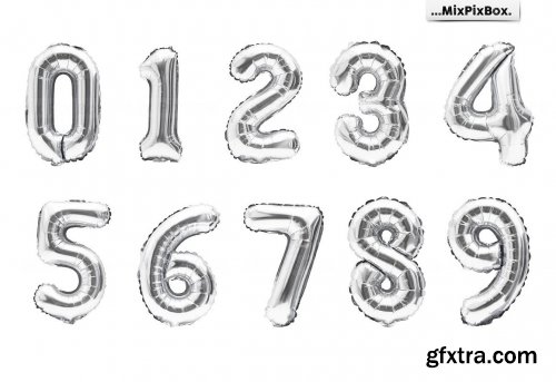 CreativeMarket - Silver Foil Balloons Photo Overlays 5814687