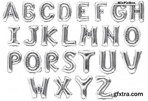 CreativeMarket - Silver Foil Balloons Photo Overlays 5814687