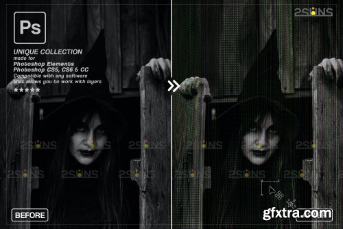 Horror effects, Film Grain Textures, Scratch Photo Overlays V2