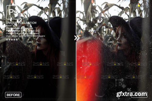Horror effects, Film Grain Textures, Scratch Photo Overlays V2
