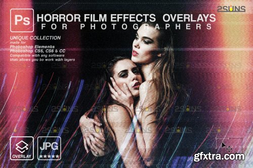 Horror effects, Film Grain Textures, Scratch Photo Overlays V2