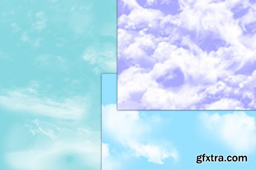  Clouds on Blue Skies Digital Paper