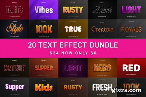 Editable 3D Text Effect Bundle