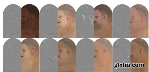 3D Scan Store - Male & Female 16 x HD Displacement Map Pack 01