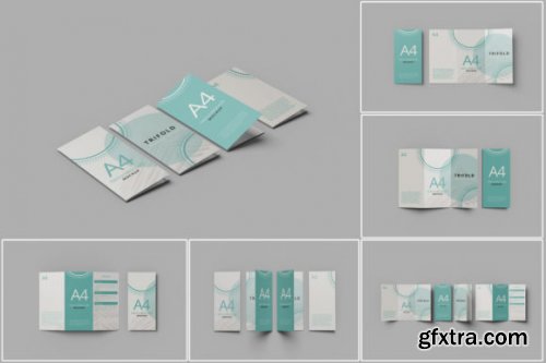 A4 Trifold Brochure Photoshop Mockup