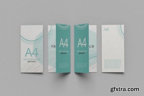 A4 Trifold Brochure Photoshop Mockup