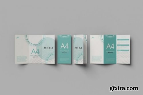 A4 Trifold Brochure Photoshop Mockup