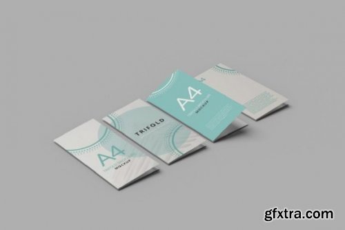 A4 Trifold Brochure Photoshop Mockup