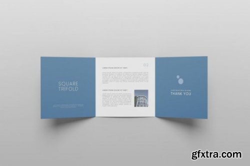  TriFold Square Brochure Photoshop Mockup