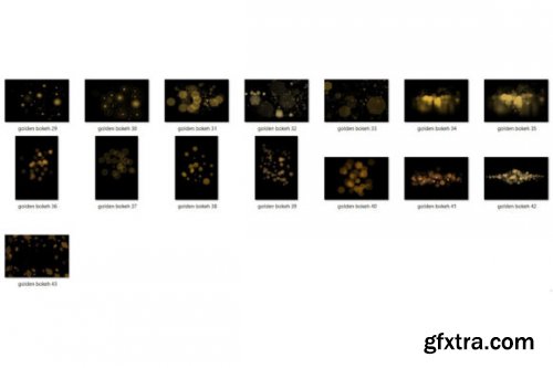  Gold Bokeh Overlays, Photoshop Overlays