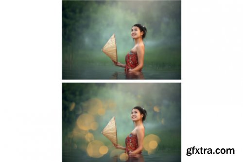  Gold Bokeh Overlays, Photoshop Overlays